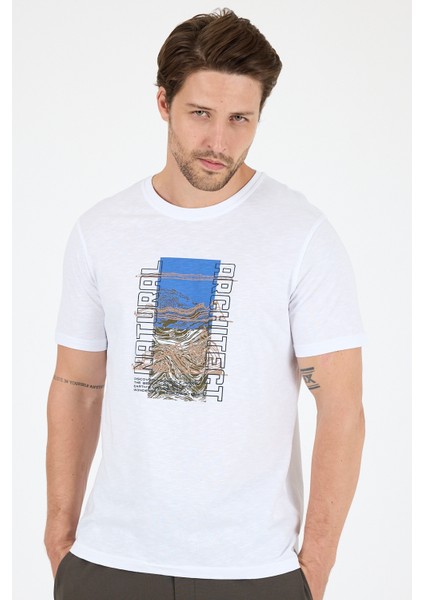 Erkek %100 Pamuk Bisiklet Yaka Kısa Kollu Baskılı T-Shirt Rahat ve Şık Günlük Erkek Tişört 0026 fırsatları
