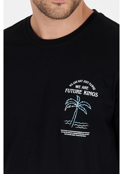 Erkek %100 Pamuk Bisiklet Yaka Kısa Kollu Baskılı T-Shirt Rahat ve Şık Günlük Erkek Tişört 0027 fırsatları