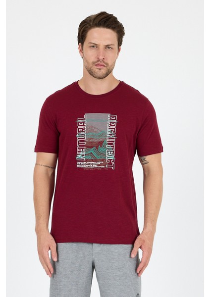 Erkek %100 Pamuk Bisiklet Yaka Kısa Kollu Baskılı T-Shirt Rahat ve Şık Günlük Erkek Tişört 0026