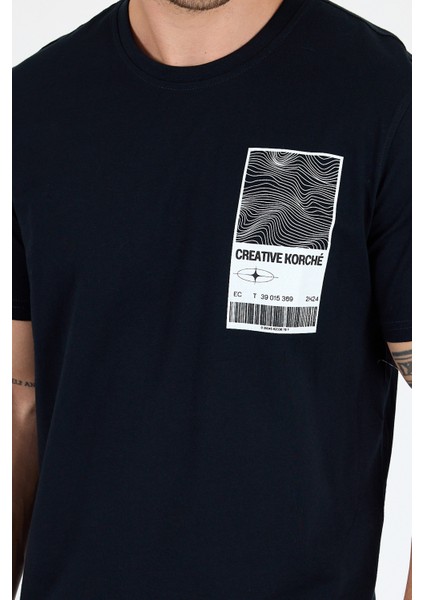 Erkek Bisiklet Yaka Baskılı T-Shirt – %100 Pamuk – Rahat ve Tarz Kısa Kollu Erkek Tişört 0022 fırsatları