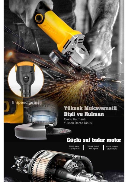 Elektrikli Spral 1200W Avuç Taşlama Makinesi 125MM 6 Kademeli Uzun Kuyruk fırsatları