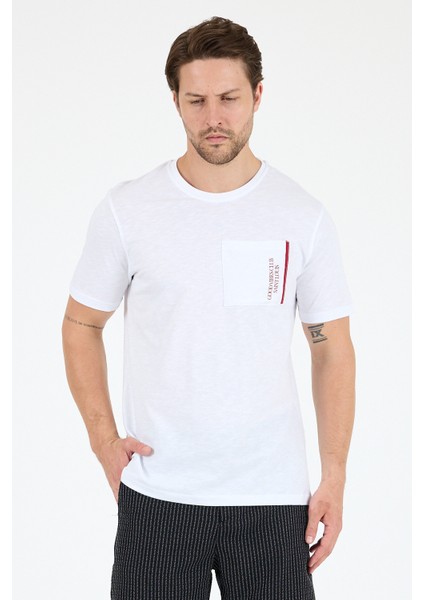 Erkek Bisiklet Yaka Ön Cep Baskılı T-Shirt – %100 Pamuk – Rahat ve Şık Kısa Kollu Erkektişört 0025 fiyatları