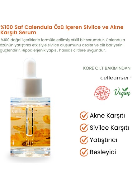 Calendula İçeren Sivilce Karşıtı Besleyici, Yatıştırıcı Serum fiyatları