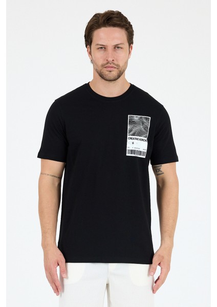 Erkek Bisiklet Yaka Baskılı T-Shirt – %100 Pamuk – Rahat ve Tarz Kısa Kollu Erkek Tişört 0022 fiyatları