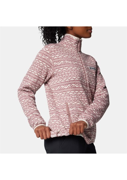 Sweater Weather Printed Full-Zip Kadın Polar Üst fırsatları