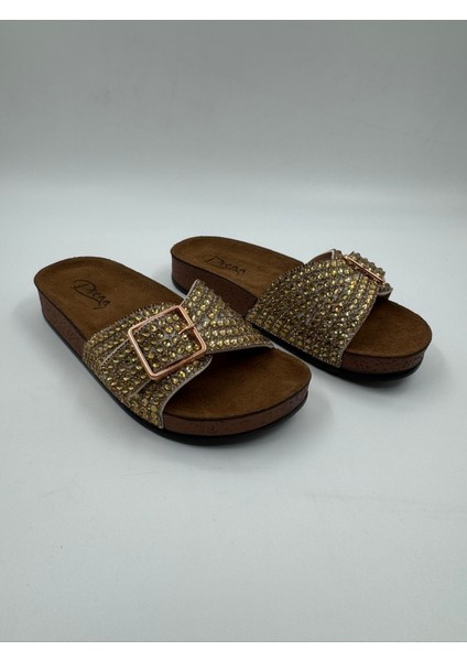 20050-020 Tek Tokalı Taşlı Ortopedik Kadın Ev Terliği