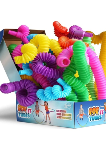 Pop Tubes Katlanır Boru Oyuncak 5 Renkli Set