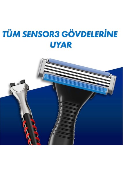 Sensor3 Tıraş Seti – 6 Yedek Bıçak + 200 ml Tıraş Jeli + Hediye Çanta fiyatları