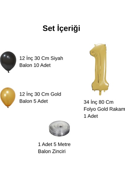 6 Yaş Gold Siyah Balon Seti Gold Rakamlı Doğum Günü Balonu Şık Parti Süsleme fiyatları