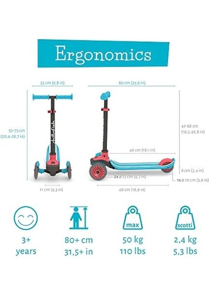 Scotti - 3 Tekerlekli Scooter - Kırmızı fiyatları