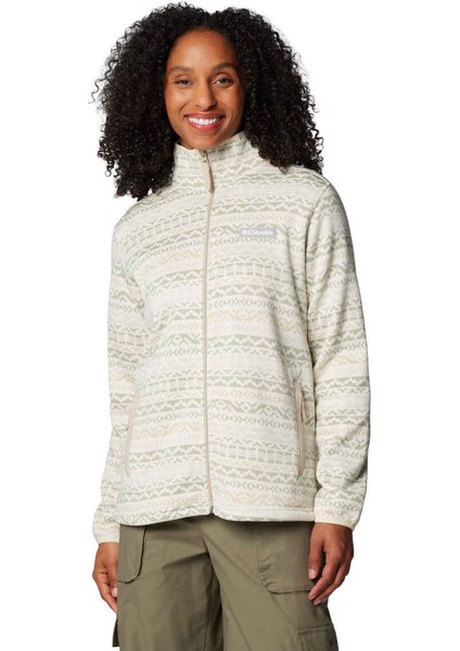 Sweater Weather Printed Full-Zip Kadın Polar Üst