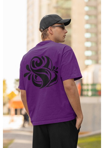 Erkek Kalıfraf Transfer Baskılı Yuvarlak Yaka Kısa Kol Tişört