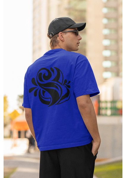 Erkek Kalıfraf Transfer Baskılı Yuvarlak Yaka Kısa Kol Tişört