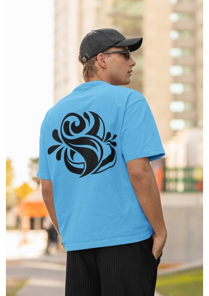 Erkek Kalıfraf Transfer Baskılı Yuvarlak Yaka Kısa Kol Tişört