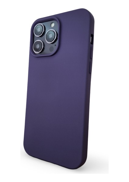 iPhone 14 Pro Max Uyumlu Kılıf Kadife Lansman Soft Yumuşak Liquid Silikon Kamera Korumalı Kapak