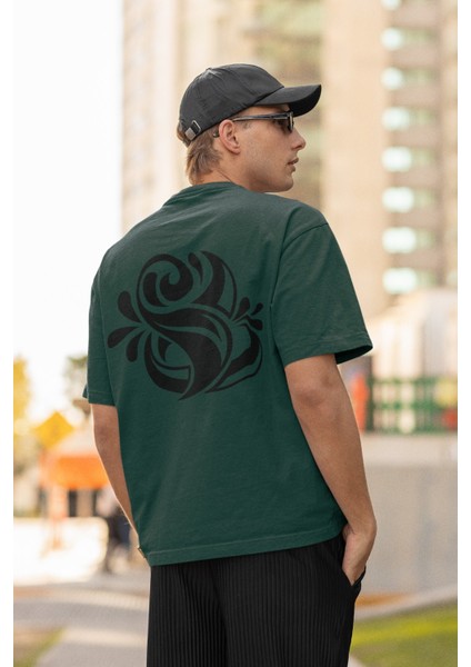 Erkek Kalıfraf Transfer Baskılı Yuvarlak Yaka Kısa Kol Tişört