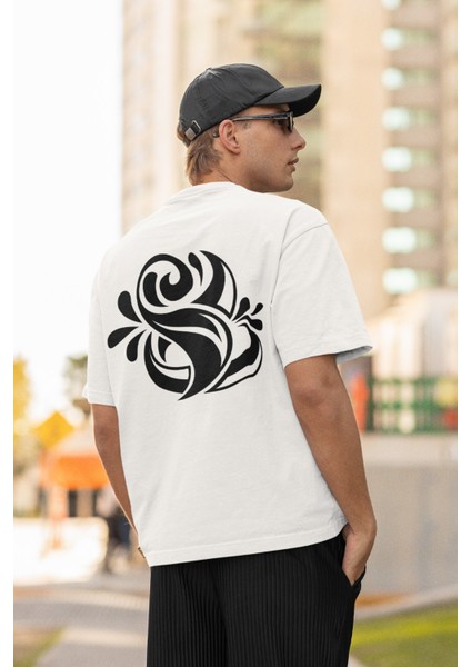 Erkek Kalıfraf Transfer Baskılı Yuvarlak Yaka Kısa Kol Tişört