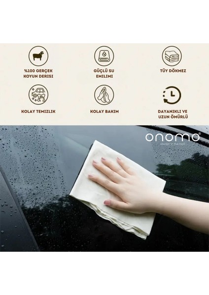 Life %100 Gerçek Koyun Derisi Güderi Temizlik Bezi 55CM x 30CM 1 Adet modelleri