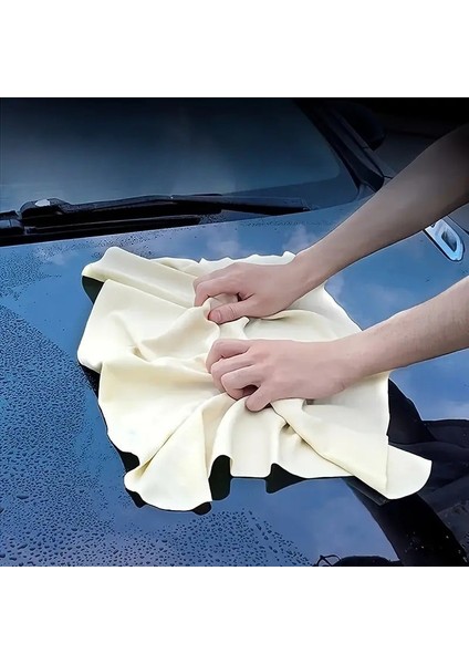 Life %100 Gerçek Koyun Derisi Güderi Temizlik Bezi 55CM x 30CM 1 Adet