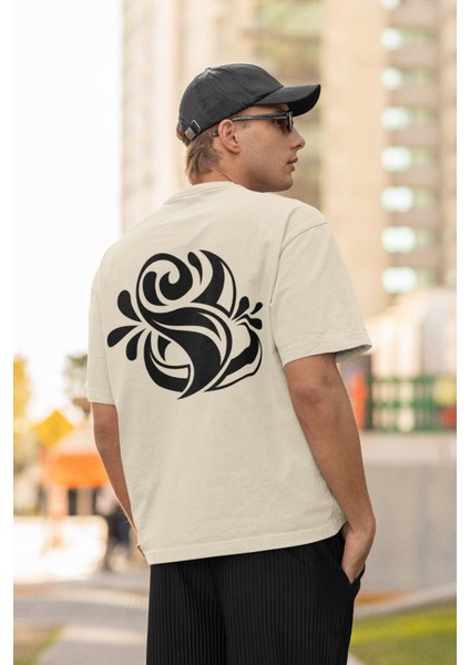 Erkek Kalıfraf Transfer Baskılı Yuvarlak Yaka Kısa Kol Tişört