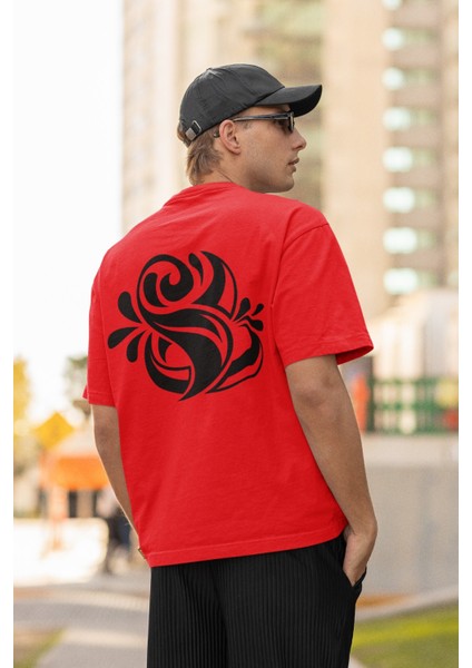 Erkek Kalıfraf Transfer Baskılı Yuvarlak Yaka Kısa Kol Tişört