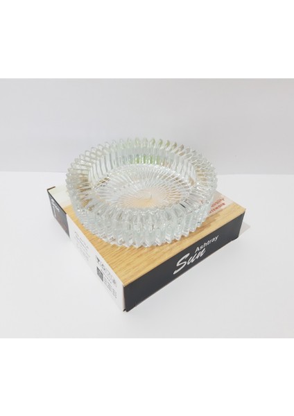 Cam Küllük 14.5x3.5 cm Büyük Boy Yuvarlak Cam Küllük Kül Tablası