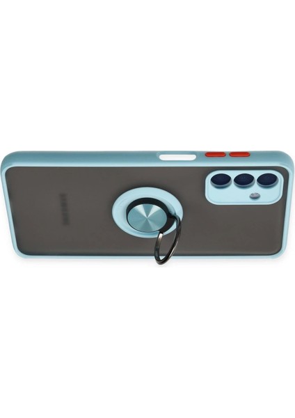 Samsung Galaxy A04S Kılıf Montreal Yüzüklü Silikon Kapak - Buz Mavi - TYIGO5768-5908 modelleri