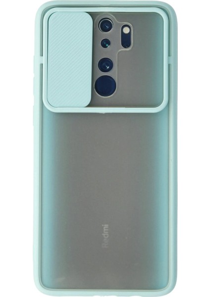 Xiaomi Redmi Note 8 Pro Kılıf Palm Buzlu Kamera Sürgülü Silikon - Turkuaz - TYIGO8695-9238