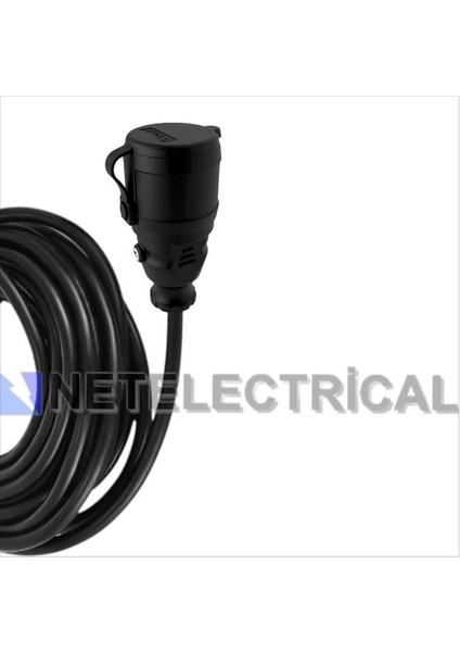Tekne ve Karavan Enerji Besleme Kablosu 11 Metre | IP44 Kauçuk Uzatma Priz + 3X16A Düz Fişli | Siyah Kalın Kablo modelleri