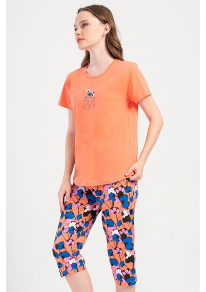 Pamuklu Kadın Kısa Kol Kaprili Pijama Takım , 408042 fiyatları