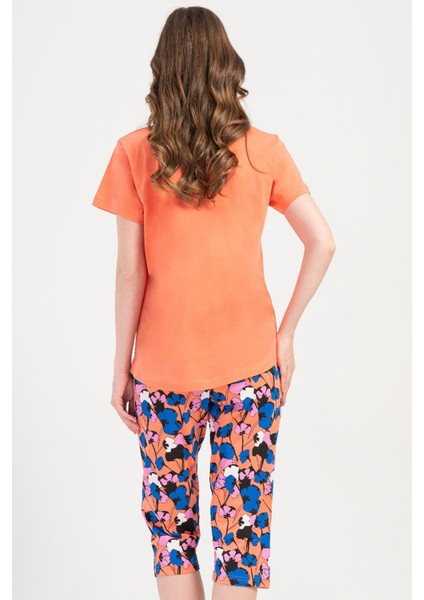 Pamuklu Kadın Kısa Kol Kaprili Pijama Takım , 408042 fırsatları