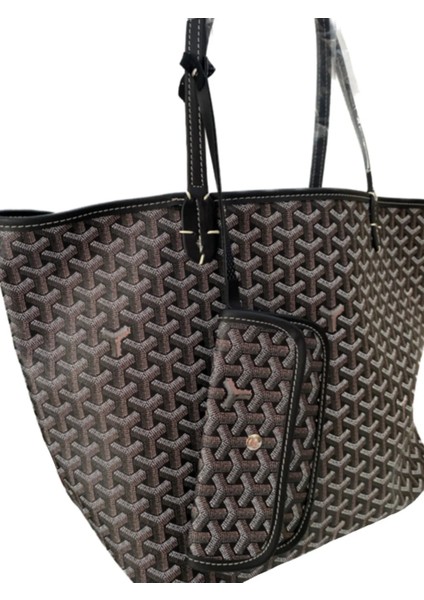 Monogram Detaylı Yavrulu Kadın Omuz Çantası Tote Bag Goyard Style fırsatları
