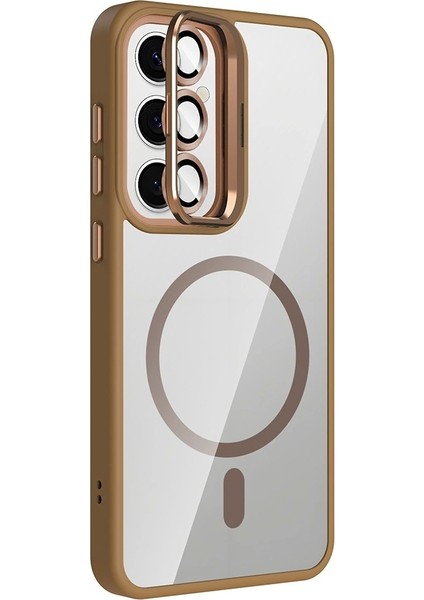 Galaxy S24 Fe Kılıf Standlı ve Kamera Lens Hediyeli M-Safe Şarj Özellikli Redclick Etro Kapak fiyatları