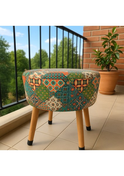 Osmanlı Bohem Etnik Puf Koltuk Bench Tabure – Dekoratif Ahşap Ayaklı | Doğal & Modern Stil fırsatları