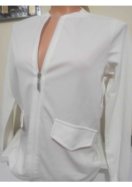 Beyaz Fermuarlı Kadın Ceket fiyatları