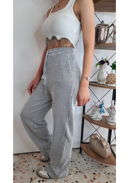 Basic Su Yolu Yüksek Bel Palazzo Kadın Pantalon indirimleri
