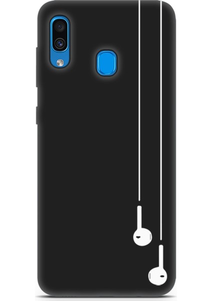 Samsung Galaxy A20 Uyumlu Minima 9 Fit Baskılı Beyaz Kulaklık