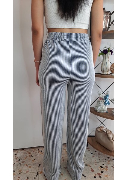 Basic Su Yolu Yüksek Bel Palazzo Kadın Pantalon