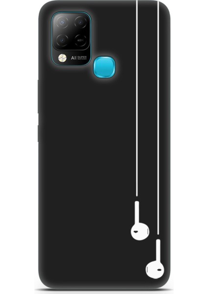 Infinix Hot 10T Uyumlu Minima 9 Parlak Baskılı Beyaz Kulaklık