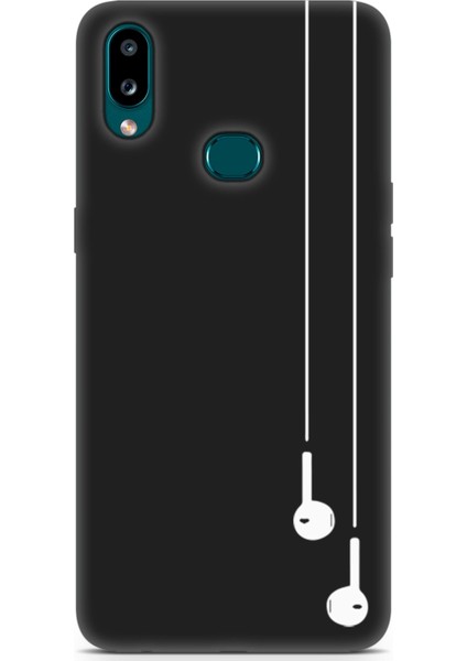 Samsung Galaxy A10S Uyumlu Minima 9 Arka Kapak Beyaz Kulaklık