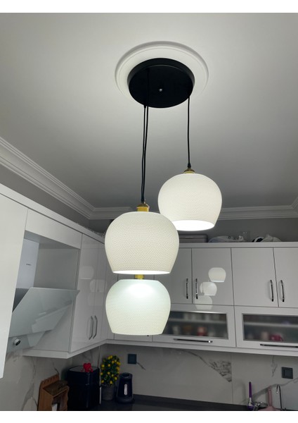 Modern Tarzda Sarkıt Salon Mutfak Yatak Odası Için 3'lü Bohem Avize (Rustik Ampul Hediyeli)Nestvibe modelleri