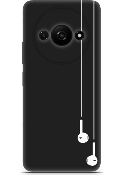 Xiaomi Redmi A3 Uyumlu Minima 9 Arka Kapak Beyaz Kulaklık
