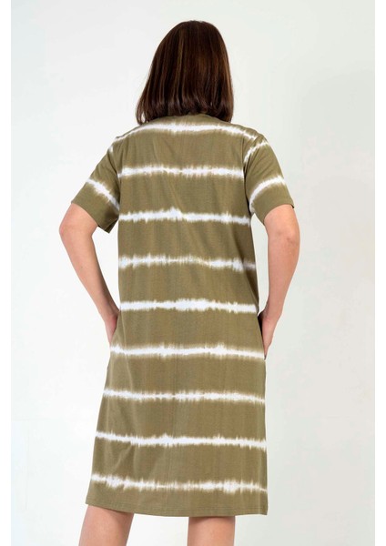 Pamuklu Kadın Büyük Beden Kısa Kol Fermuarlı Cep Ev Elbısesı , 210068 fırsatları