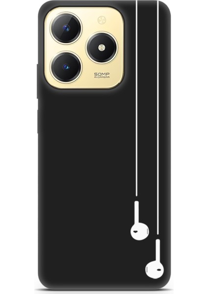 Realme C61 Uyumlu Minima 9 Soft Silikon Beyaz Kulaklık