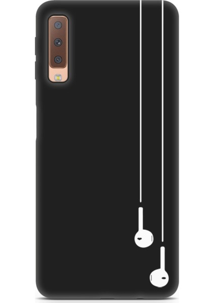 Samsung Galaxy A7 2018 Uyumlu Minima 9 Silicone Beyaz Kulaklık