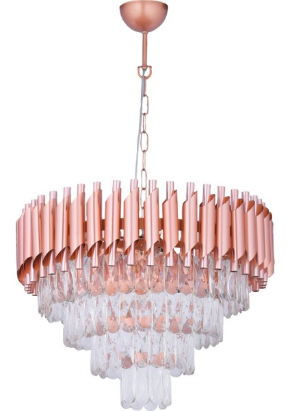 Palmira 50 cm'lik Kristal Taşlı Salon Oturma Odası Lüks Avize - (Rose Gold) fiyatları