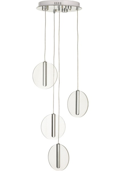 Lovena 4'Lü Ledli Dim. Kumandalı Modern Lüks Sarkıt Avize (3 Renk Led; Sarı-Beyaz-Gün ışığı) - KROM fiyatları