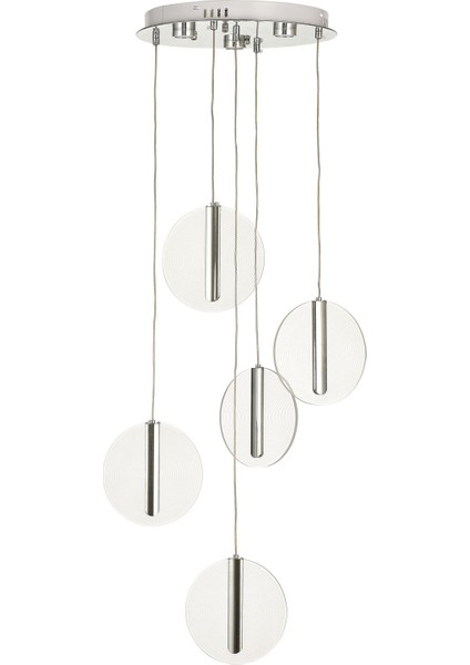 Lovena 5'Li Ledli Dim. Kumandalı Modern Lüks Sarkıt Avize (3 Renk Led; Sarı-Beyaz-Gün ışığı) - KROM fiyatları