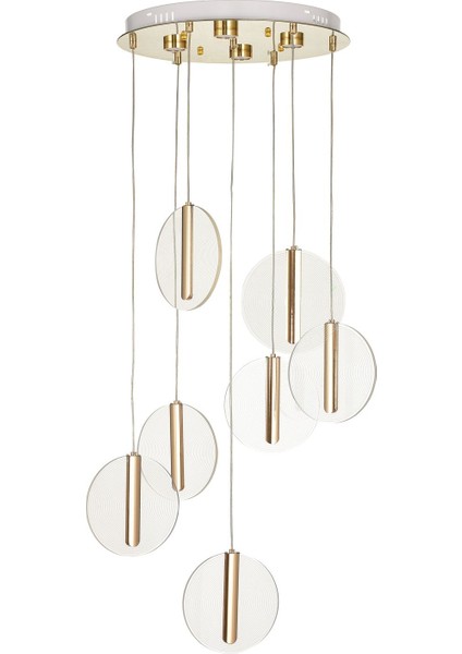 Lovena 7'Li Ledli Dim. Kumandalı Modern Lüks Sarkıt Avize (3 Renk Led; Sarı-Beyaz-Gün ışığı) - GOLD fiyatları