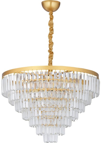 Linsa 65 Cm'lik Kristal Cam Taşlı Lüks Avize - (Sarı Yaldız) fiyatları